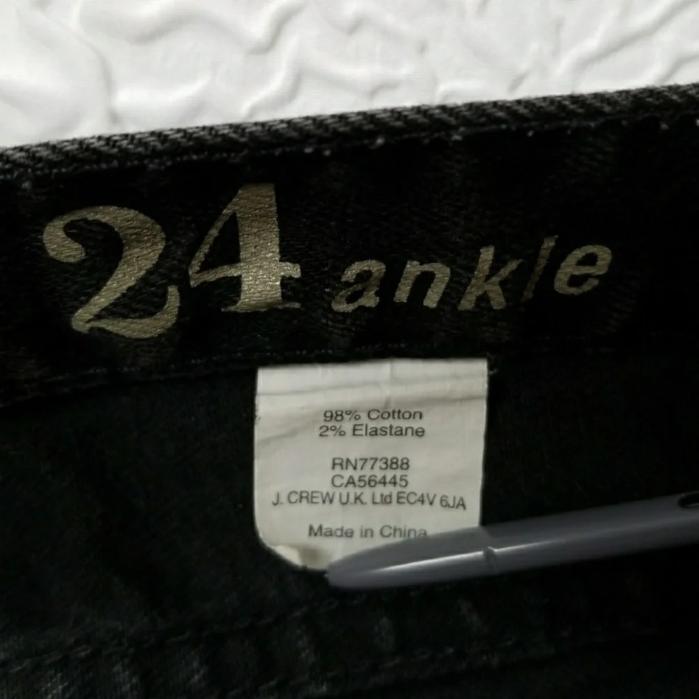 J Crew Toothpick Angle Black Jeans